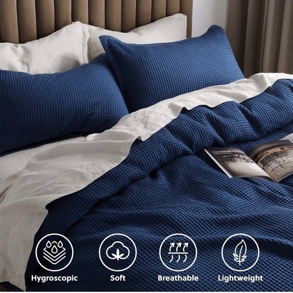 bedsure Bedding Bedsure Cotton Duvet Cover Set 0 Cotton Waffle